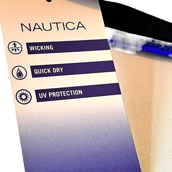 Nautica NWT Blue Teal Color Block Strappy Front Removable Pads Halter Tankini XS - Picture 9 of 15